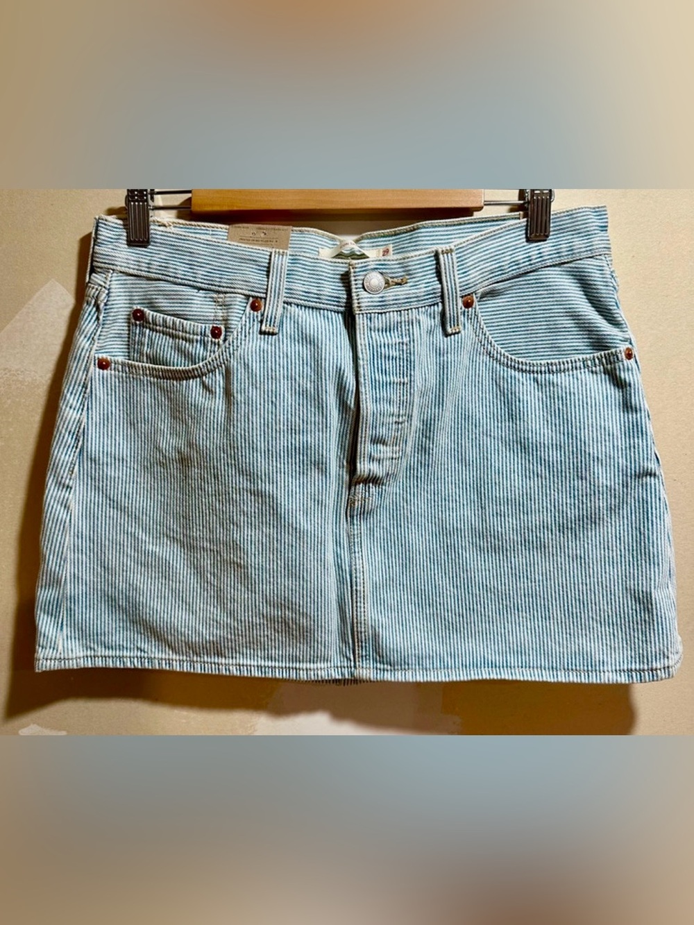 Levi’s Icon Pinstripe Mini Skirt